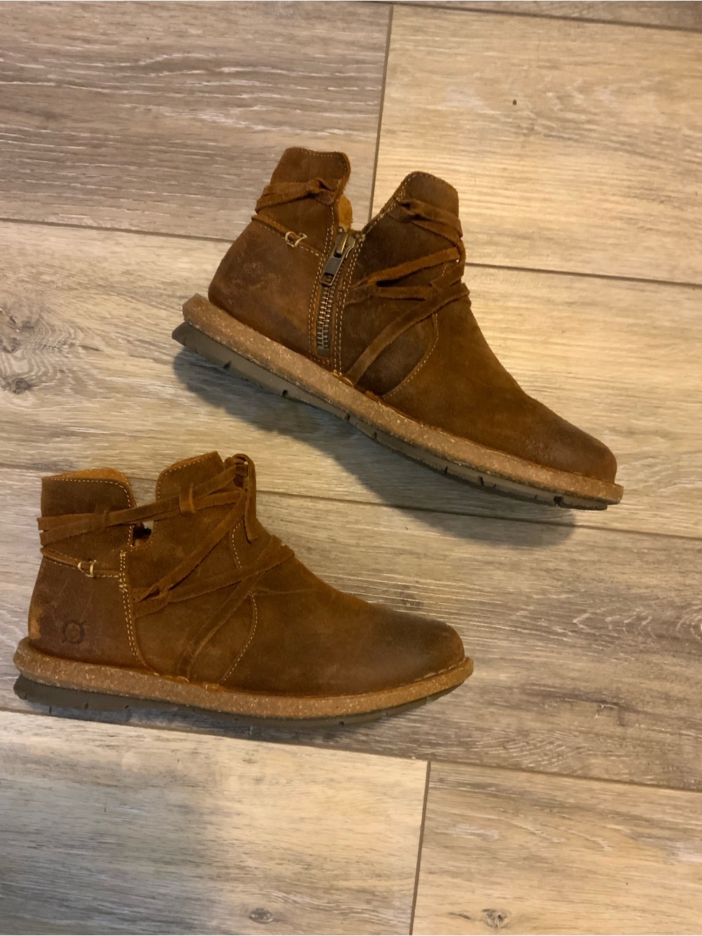 Born Men's Chestnut Brown Suede Chukka Boots with Wrap Detail